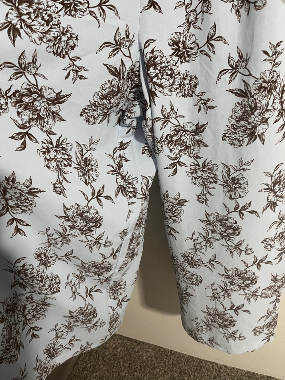 (New Never Worn) Inspired Hearts Light Blue Floral Jumpsuit with Brown Print - Picture 4 of 7